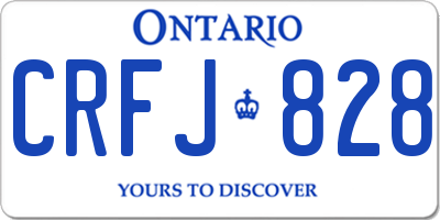 ON license plate CRFJ828