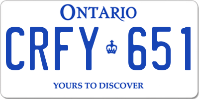 ON license plate CRFY651