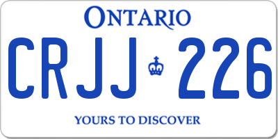 ON license plate CRJJ226