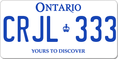 ON license plate CRJL333