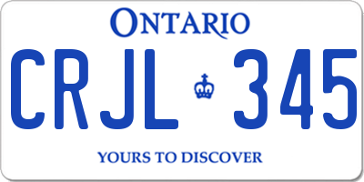 ON license plate CRJL345