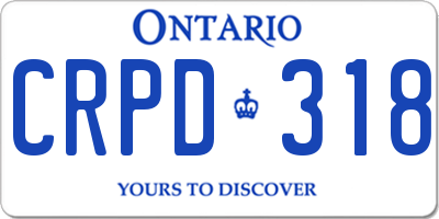 ON license plate CRPD318