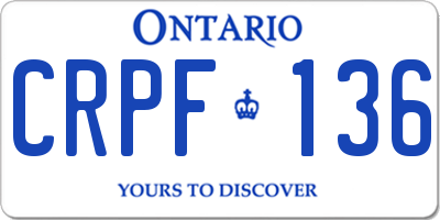 ON license plate CRPF136