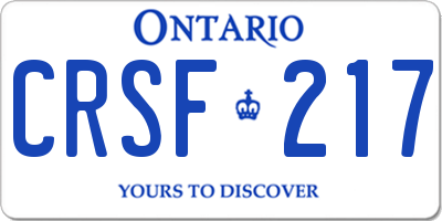 ON license plate CRSF217
