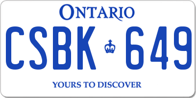 ON license plate CSBK649