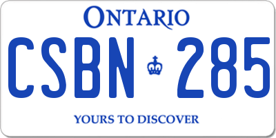 ON license plate CSBN285