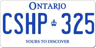 ON license plate CSHP325