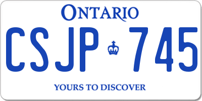 ON license plate CSJP745
