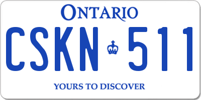 ON license plate CSKN511