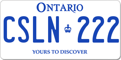 ON license plate CSLN222