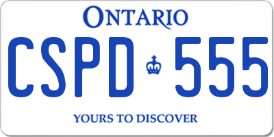 ON license plate CSPD555