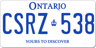 ON license plate CSRZ538