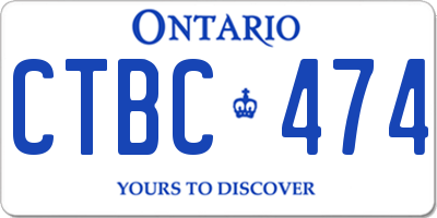 ON license plate CTBC474
