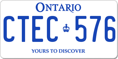 ON license plate CTEC576