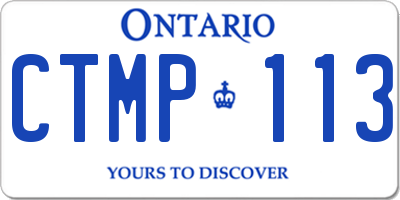 ON license plate CTMP113