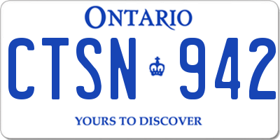 ON license plate CTSN942