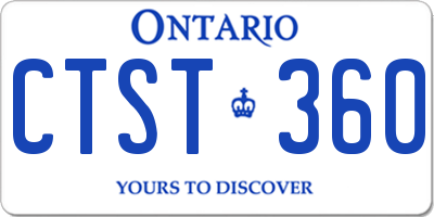 ON license plate CTST360
