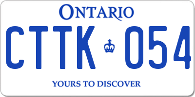 ON license plate CTTK054