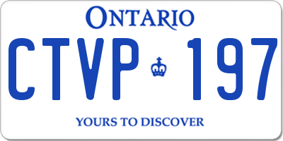 ON license plate CTVP197