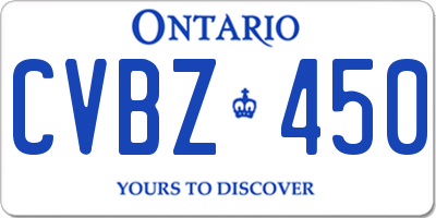 ON license plate CVBZ450