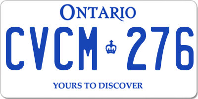 ON license plate CVCM276
