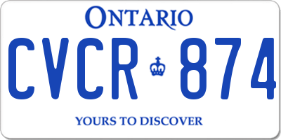 ON license plate CVCR874