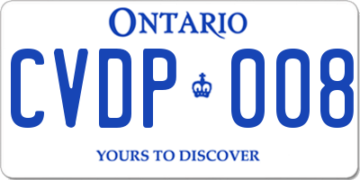 ON license plate CVDP008