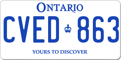 ON license plate CVED863