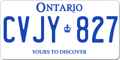 ON license plate CVJY827