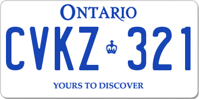 ON license plate CVKZ321