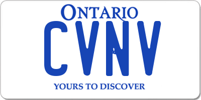 ON license plate CVNV