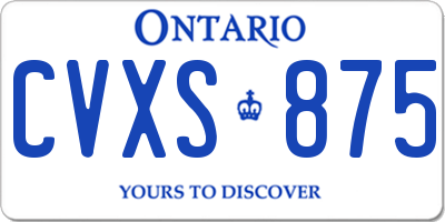 ON license plate CVXS875
