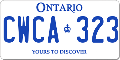 ON license plate CWCA323