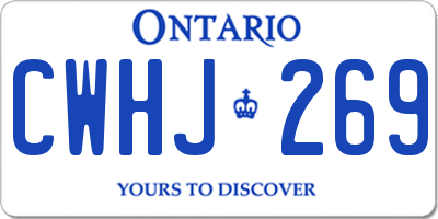 ON license plate CWHJ269