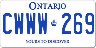 ON license plate CWWW269