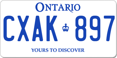 ON license plate CXAK897