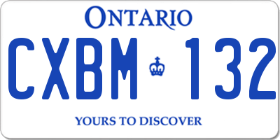 ON license plate CXBM132