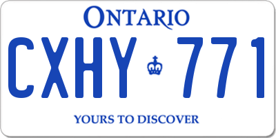 ON license plate CXHY771