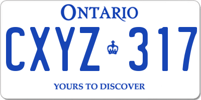 ON license plate CXYZ317