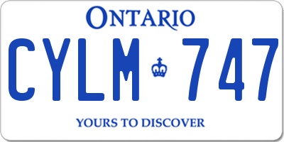 ON license plate CYLM747