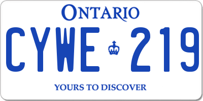 ON license plate CYWE219