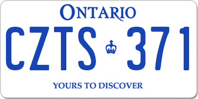 ON license plate CZTS371