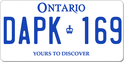 ON license plate DAPK169