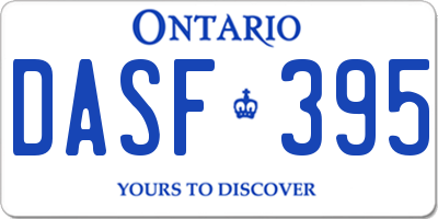 ON license plate DASF395