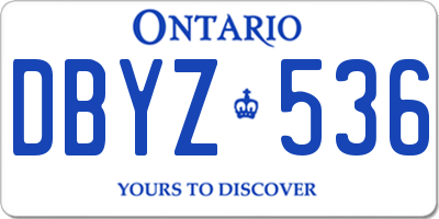 ON license plate DBYZ536