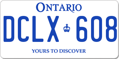 ON license plate DCLX608