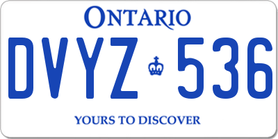 ON license plate DVYZ536