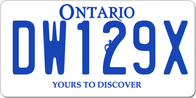 ON license plate DW129X