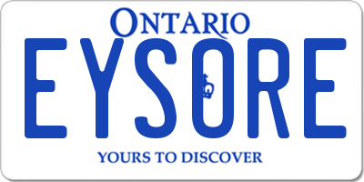 ON license plate EYSORE