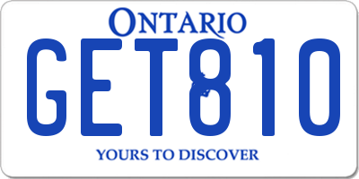 ON license plate GET810